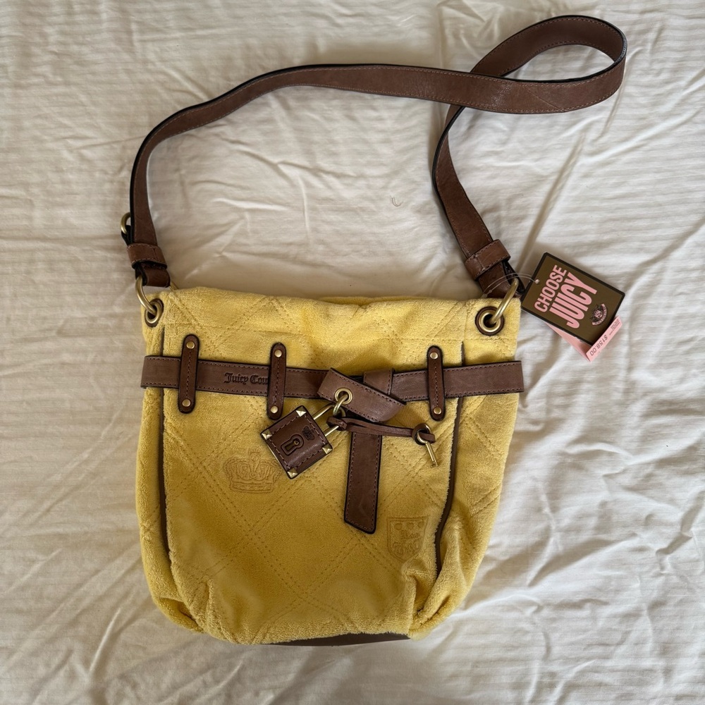 NWT Juicy Couture Yellow and Brown Bag